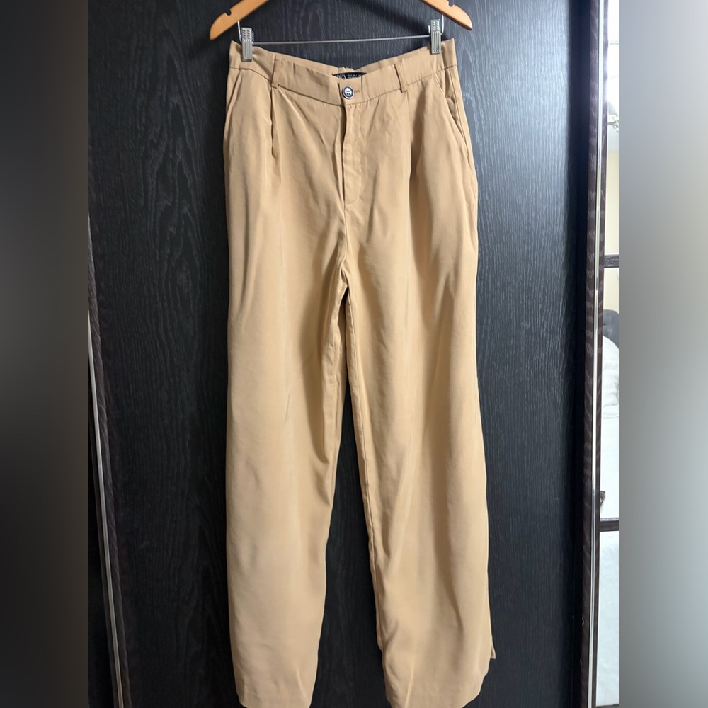 Zara high waist Women's Tan Trousers